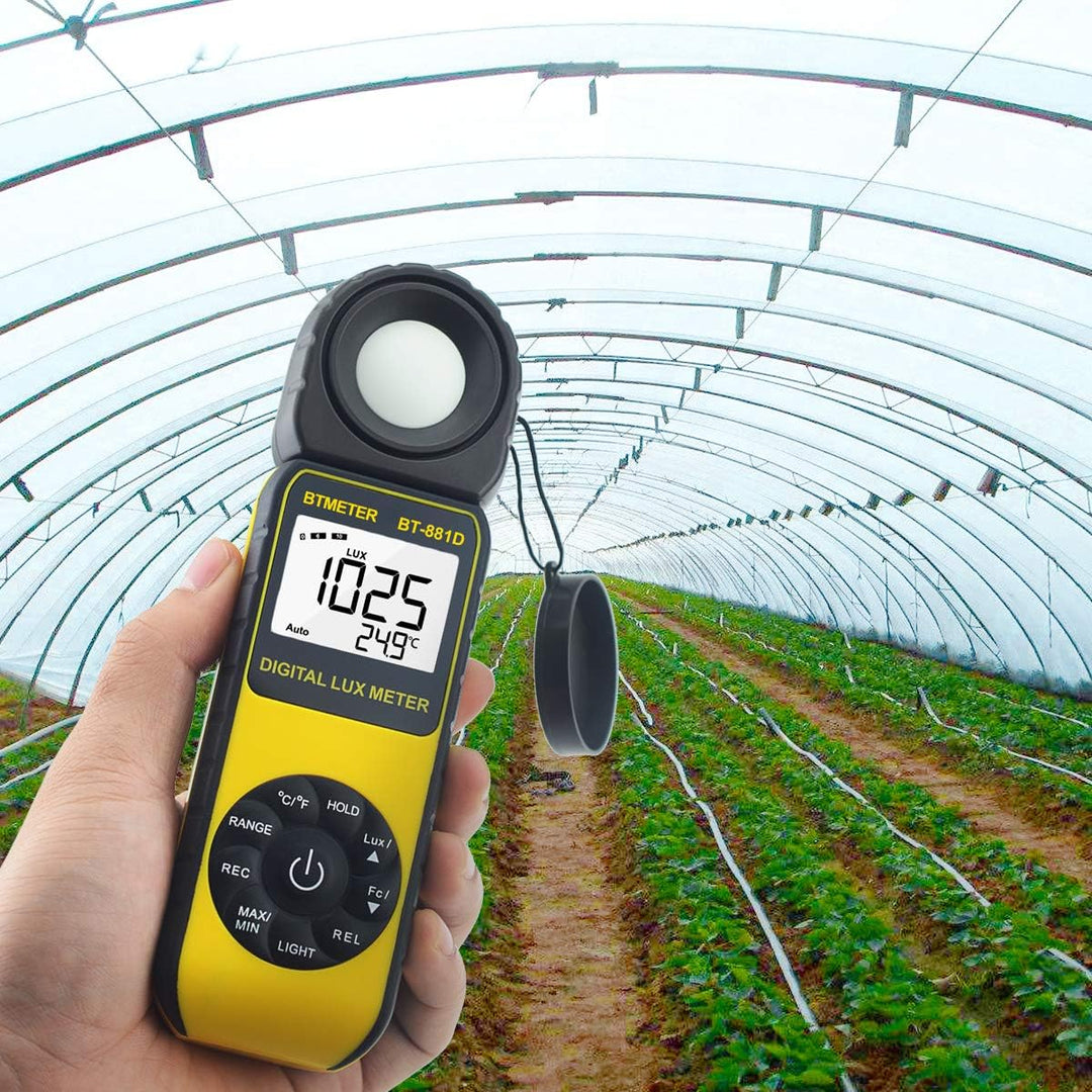 BTMETER BT-881D Digital Illuminance Light Meter, Measure Lights 0.01~400,000 Lux (0.01~40,000 FC) Fo