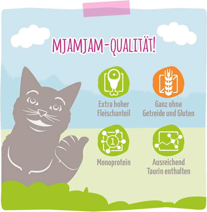MjAMjAM - Premium Nassfutter für Katzen - saftiges Schwein an leckeren Möhrchen, 6er Pack (6 x 800 g
