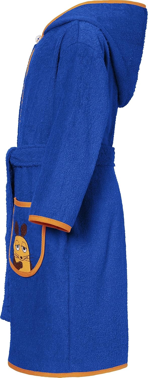 Playshoes Unisex Kinder Frottee-Bademantel Morgenmantel 86-92 marine Die Maus, 86-92 marine Die Maus