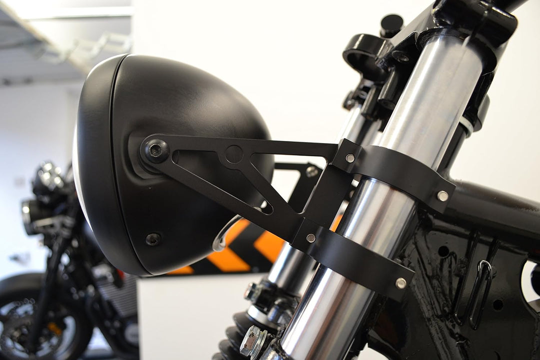 Alchemy Parts hochwertig Paar von Schwarz 42/43mm Durchmesser Cnc Bearbeitet Motorrad Scheinwerfer-H