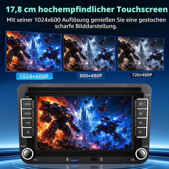 Linux Autoradio Mit Bildschirm für Golf 5 6 VW Polo 6R T5 Passat Touran Seat, 7 Zoll Wireless Carpla