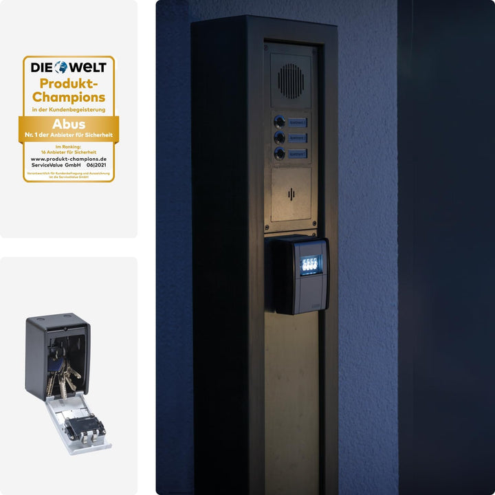 ABUS KeyGarage 787 LED - Schlüsselbox zur Wandmontage - mit beleuchteten Zahlenwalzen - für Schlüsse