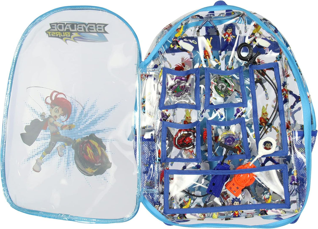 Beyblade Burst strapazierfähiger transparenter Schulrucksack, Reiserucksack, Büchertasche, Transpare