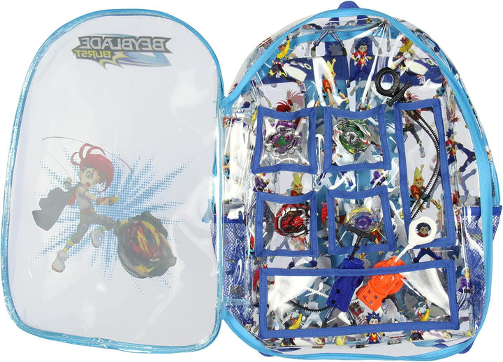 Beyblade Burst strapazierfähiger transparenter Schulrucksack, Reiserucksack, Büchertasche, Transpare