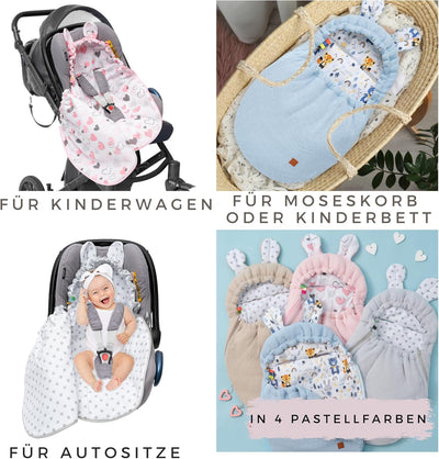 Mikos Einschlagdecke Babyschale Winter Fusssack für Babyschale Maxi Cosi, Vielseitiger Kinderwagen D