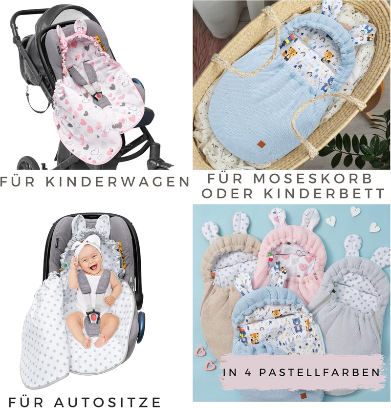 Mikos Einschlagdecke Babyschale Winter Fusssack für Babyschale Maxi Cosi, Vielseitiger Kinderwagen D