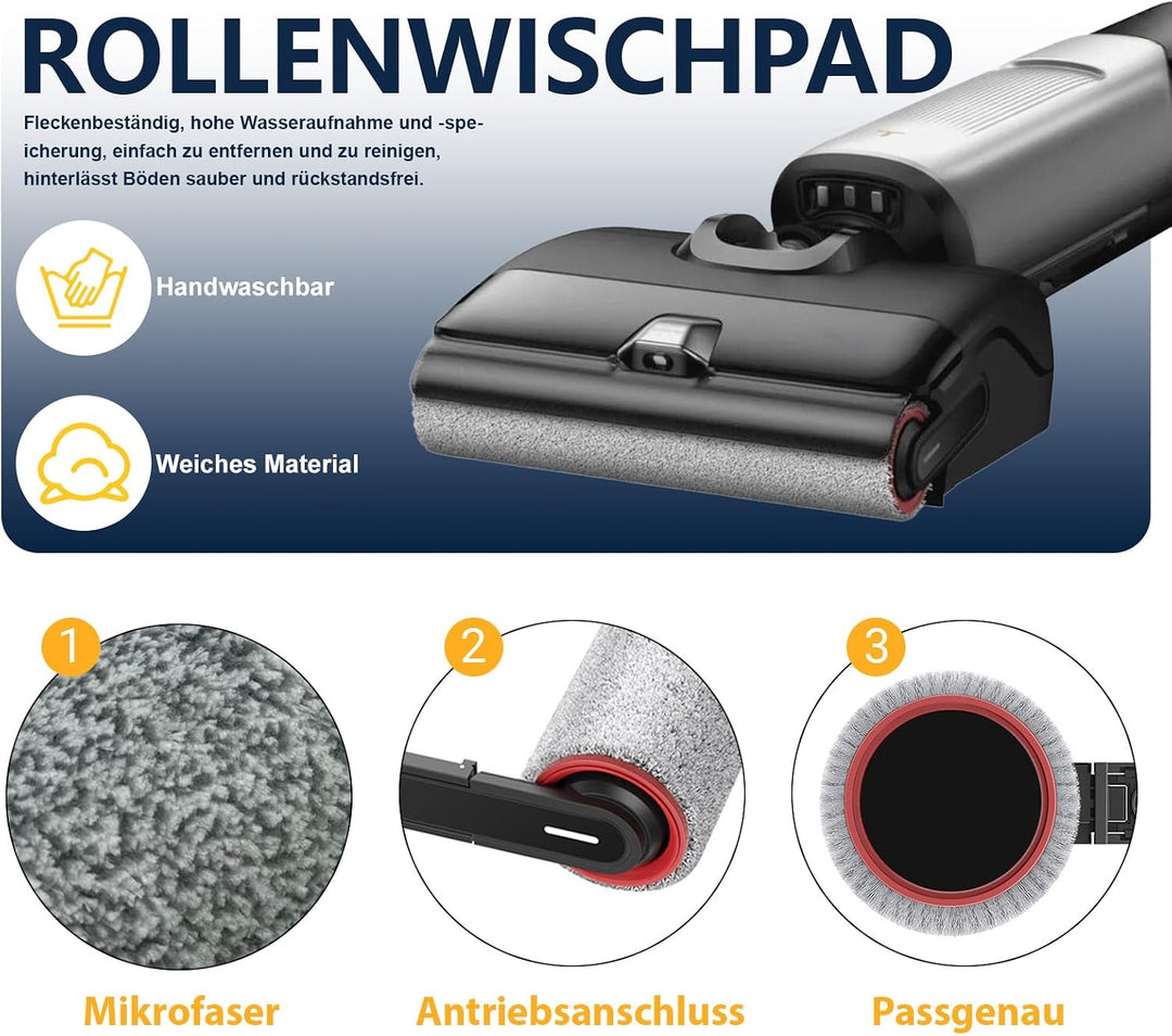 Zubehör für Mova X4 Pro/ X4 Plus Nass und Trocken Staubsauger | X4 Pro/ X4 Plus Reinigungstuchrolle