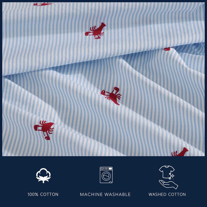 Nautica Bettwäsche-Set für Kingsize-Bett, Baumwoll-Perkal-Bettwäsche-Set, frisch und kühl, leicht un