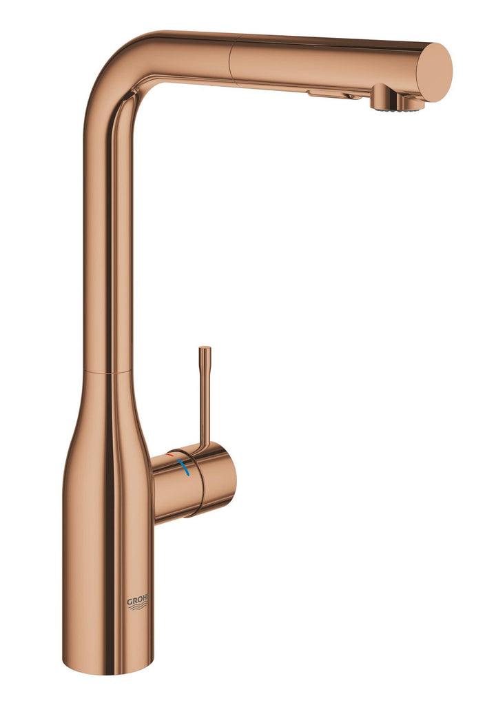 GROHE Essence - Einhand-Spültischbatterie (mit herausziehbarer Dual Spülbrause, Schwenkbereich 360°,