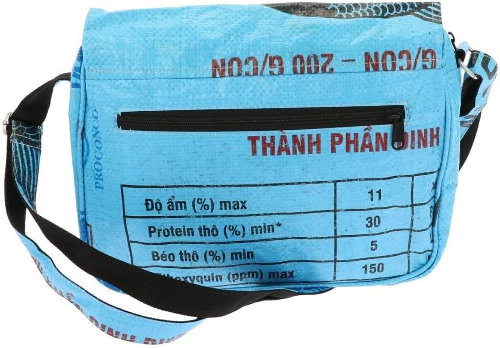 More Than Hip Qinisa Messenger Bag - Kleine Umhängetasche Damen aus Recycelten Zementsäcke Leichte S