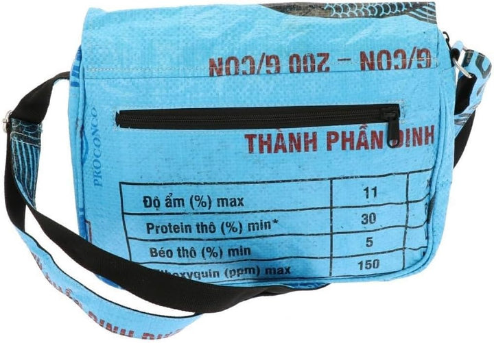 More Than Hip Qinisa Messenger Bag - Kleine Umhängetasche Damen aus Recycelten Zementsäcke Leichte S