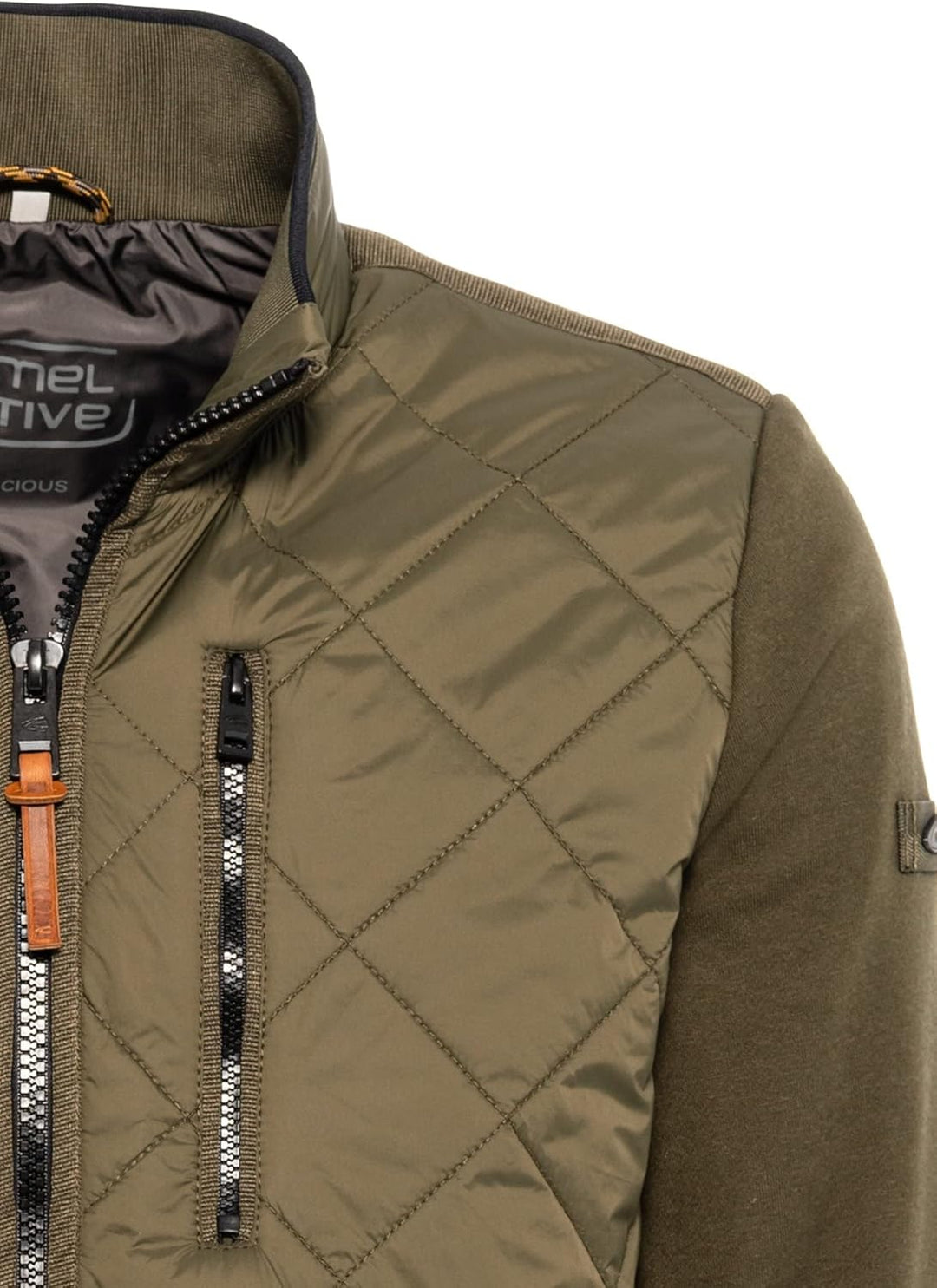 camel active Herren Steppblouson mit Jerseyärmeln 30 Olive Brown, 30 Olive Brown
