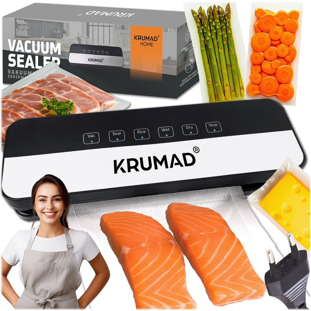 Vakuumiergerät 130W, Vakuumierer für Lebensmittel, 5 Modi, Inkl. 10 Vakuumbeutel 25x20cm, 65kPa Foli