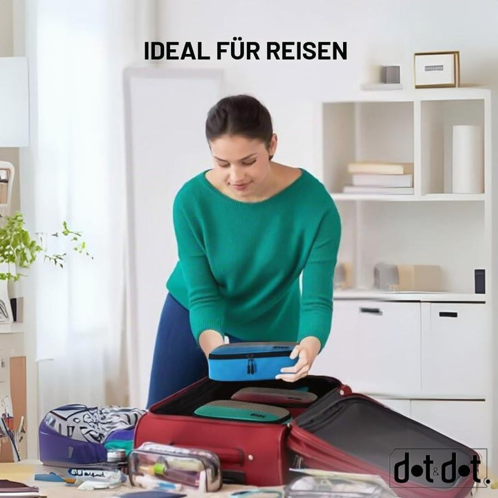 Small Travel Packing Cubes - 5 Piece Set Compression Packaging Cube Suitcase Organizer Small 5pc - R