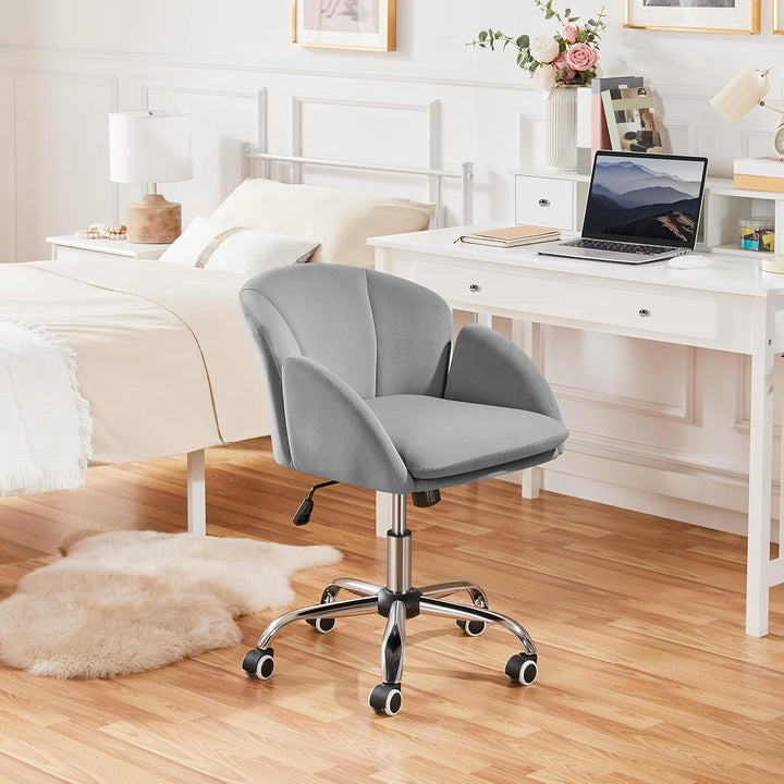 Yaheetech Bürostuhl aus Samt, Schreibtischstuhl Ergonomisch bis 136 kg Belastbar, Drehstuhl Höhenver