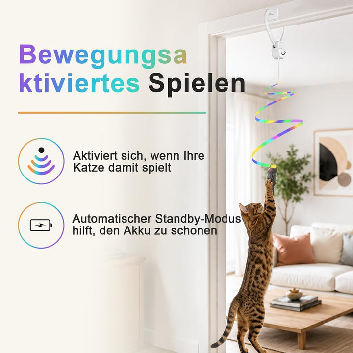Interaktives Katzenspielzeug für Türrahmen, Automatisches Elektrisches Angelspielzeug mit 3 Ersatzan