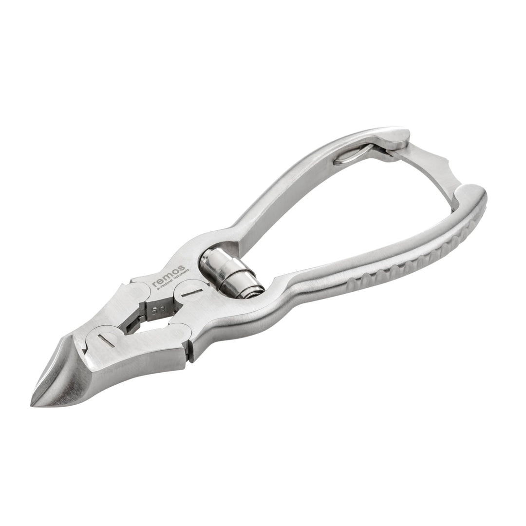 REMOS Pedikürzange mit Übersetzung für dicke Nägel, Schneide mit zwei Spitzen, Edelstahl, Länge 12cm