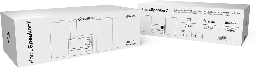Energy Sistem Home Speaker 7 Micro Hi-Fi- Lautsprecher (30 W, CD, Bluetooth, FM Radio, USB MP3, 3,5