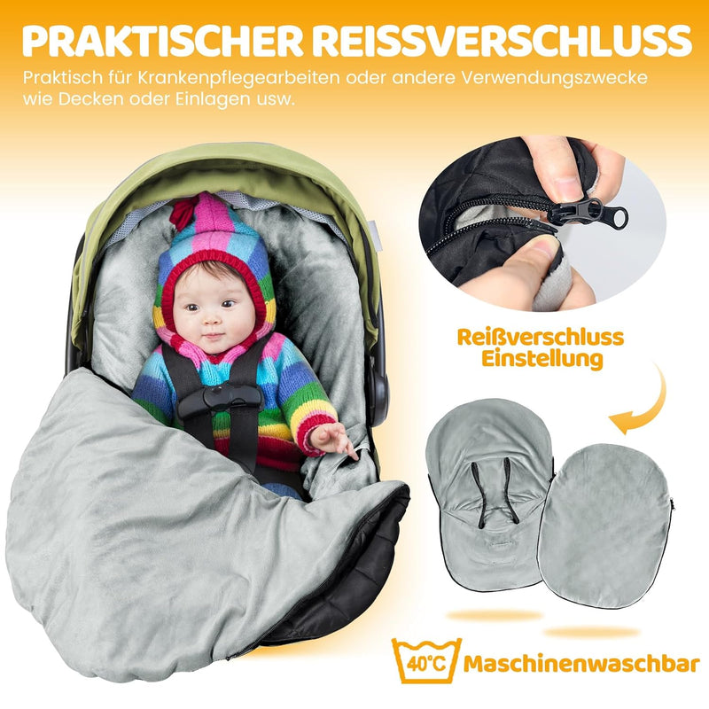 Orzbow Winter Baby Fusssack für Babyschale,Frühjahr Universal Einschlagdecke für Autositz & Maxi-Cos