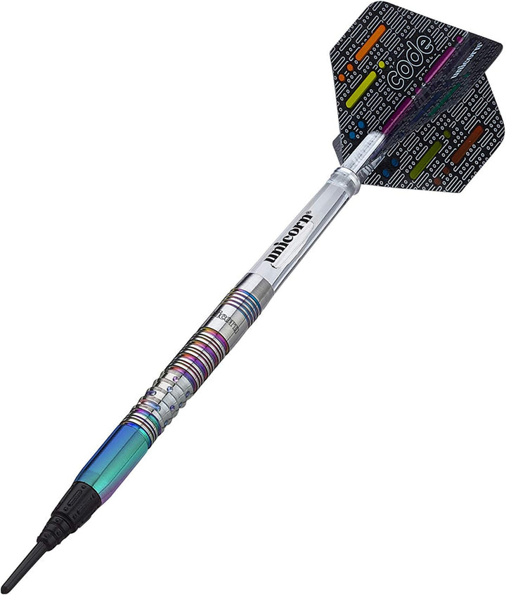 Unicorn Dimitri Van den Bergh Code 90% Tungsten Dartpfeile mit weicher Spitze, Mehrfarbig, 22 g