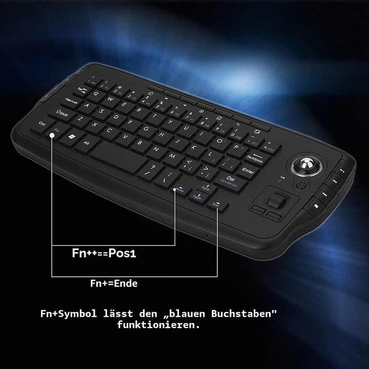 E30 2,4 GHz Kabellose Tastatur mit Trackball Maus Scrollrad Fernbedienung für Android TV Box Smart T