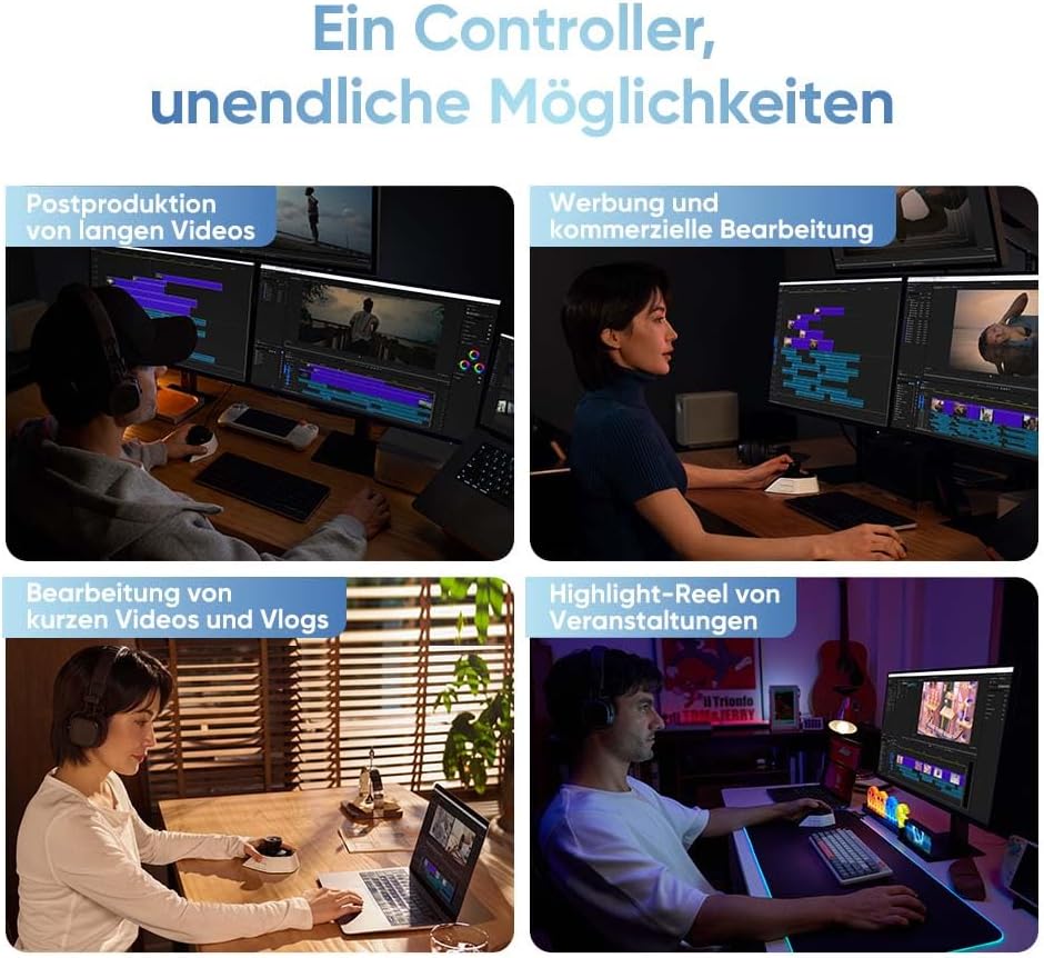 XPPen Pilot Pro Kreativ-Konsole, Pro Bluetooth-Controller für Grafikdesign, Video- und Fotobearbeitu