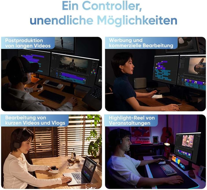 XPPen Pilot Pro Kreativ-Konsole, Pro Bluetooth-Controller für Grafikdesign, Video- und Fotobearbeitu