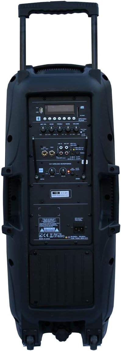 E-Lektron EL225-UHF 600W PA Soundsystem USB/SD Bluetooth Soundanlage mit Akku und Funkmikrofon