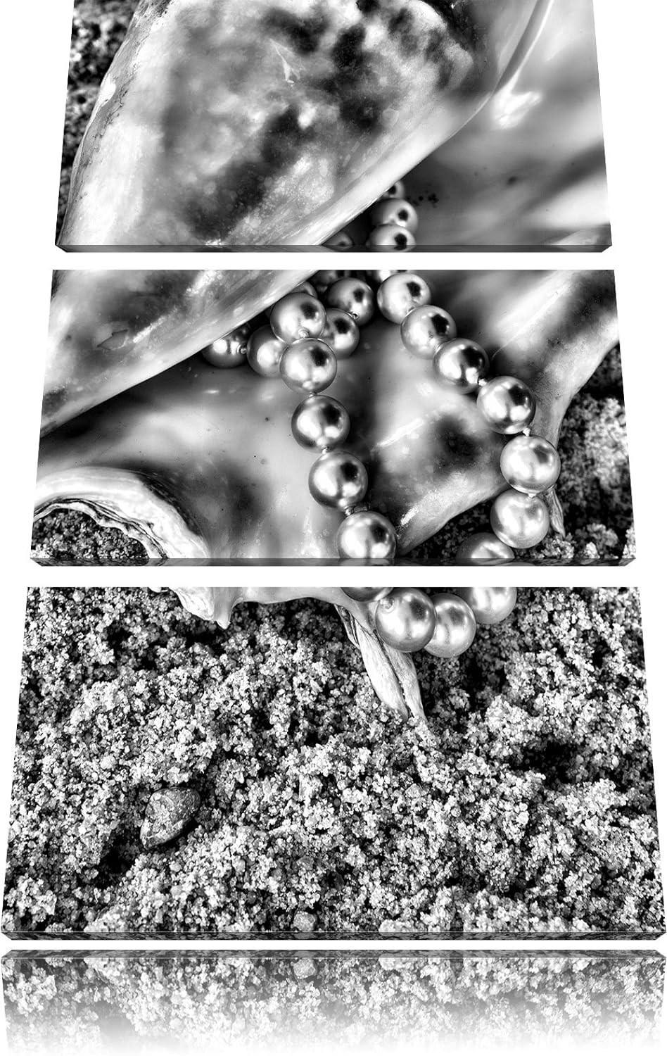 Pixxprint Sand Strand Sommer als Leinwandbild/Grösse: 3 Teilig (120x80) cm/Wandbild/Kunstdruck/ferti