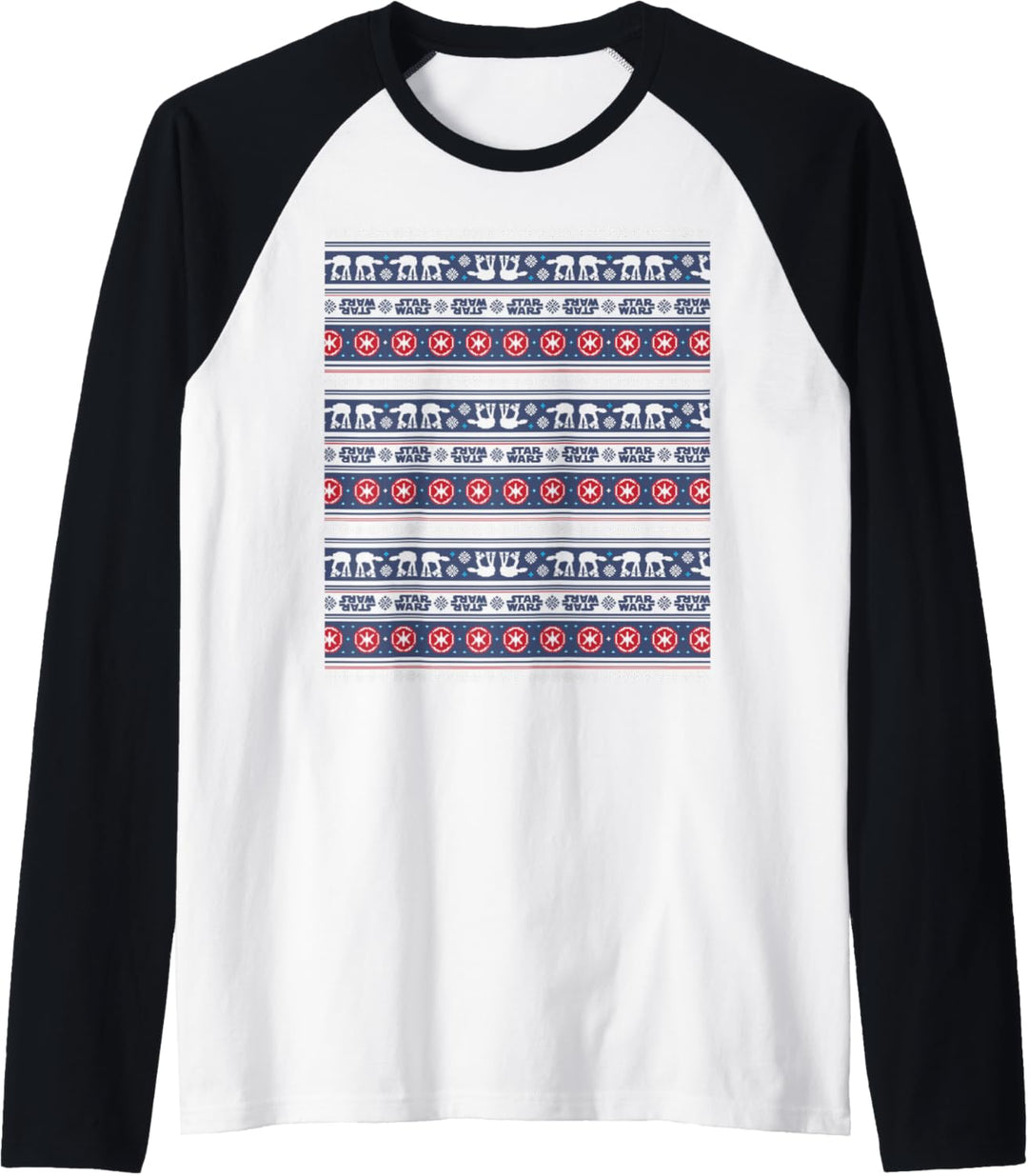 Star Wars AT-AT Blue Ugly Sweater Christmas Raglan