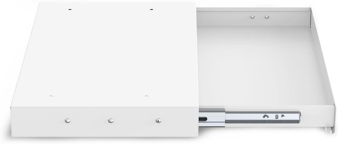 Ergolutions® Unterbau Schublade Slimline Weiss - Flache, Einfache Montage, Vollauszug, Für Büromater
