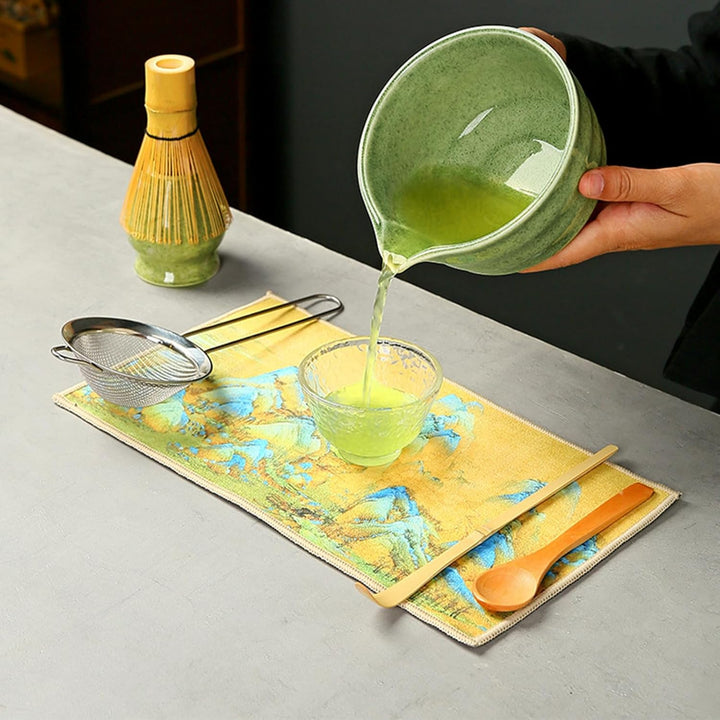 Matcha Set 7-teilig – Matcha Besen, Matcha Schale, Chasen, Löffel, Sieb, Besenhalter – Japanisches M