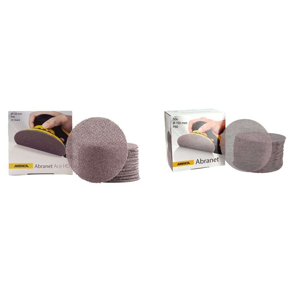Mirka Abranet Ace HD Netz Schleifscheiben Ø 125mm Klett/Korn P40 / 25 Stk & Abranet Netz-Schleifsche