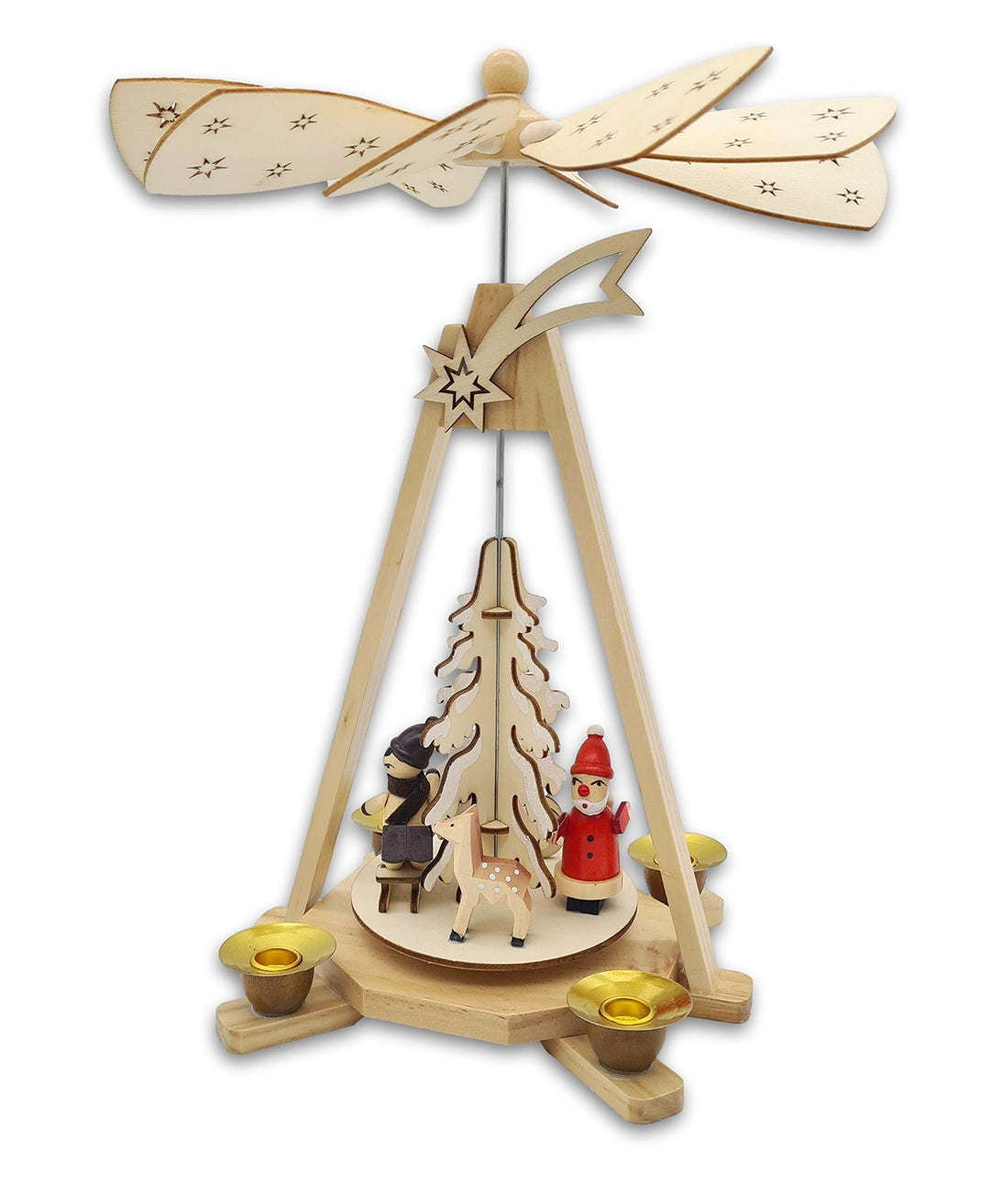 Wichtelstube-Kollektion Echtholz Pyramide Weihnachten, Handgefertigte Traditionelle Weihnachtsdeko H