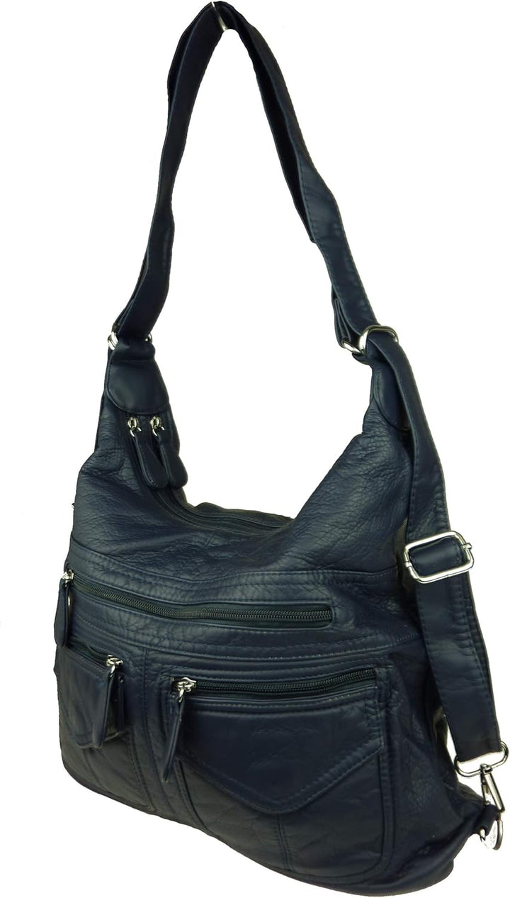kennydoo Rucksacktasche I 2in1 Damen Rucksack und Handtasche in Einem I Schultertasche einfarbig uni
