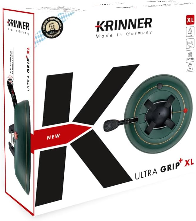 KRINNER Weihnachtsbaum Christbaumständer PREMIUM XL grün inkl. Fusspedal- und Einseiltechnik Sicherh