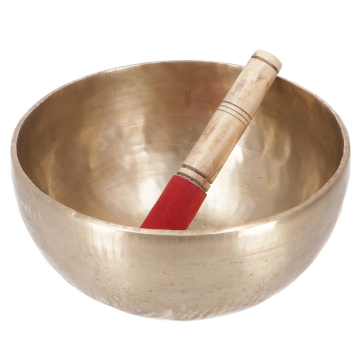 GURU SHOP Handgearbeitete Klangschale mit Langanhaltendem Ton, Tibet Klangschale - 26 cm, Gold, Klan