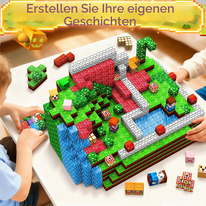 Magnetische Bausteine 150 Teile - Magnetspielzeug für Kinder ab 3-10 Jahre, Magnetblöcke mit Aufbewa