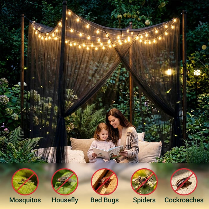 XXL Moskitonetz Outdoor Reise, 300x300x250cm Grosses Mückennetz und Fliegennetz für Bett, Garten und
