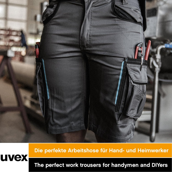 Uvex Tune-up Herren-Arbeitshose kurz - leichte, robuste Männer-Arbeitshosen für den Sommer - 35% Bau
