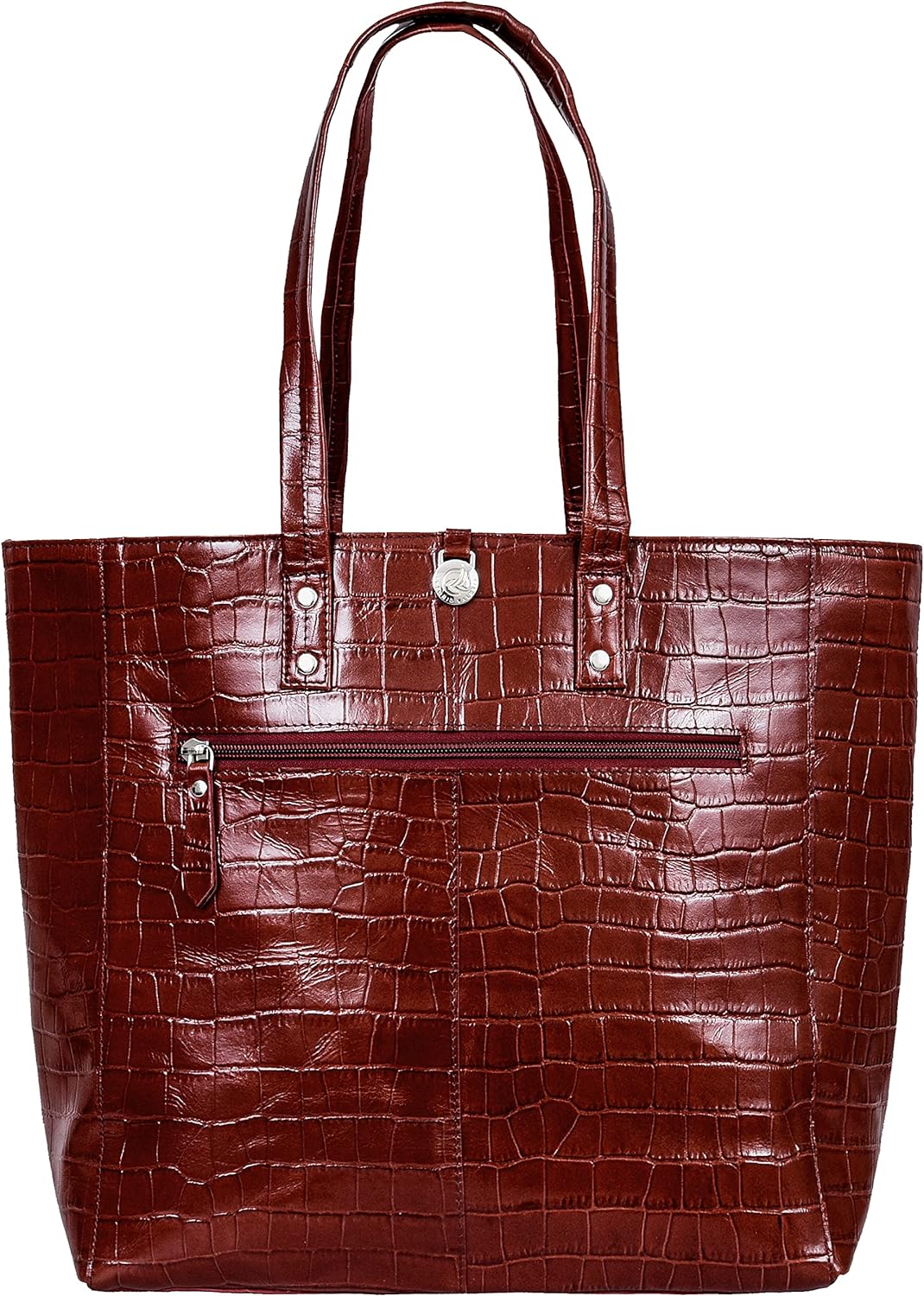 ANTONIO VALERIA ALEXIS Leder Tote Bag Printed Dark Red, Printed Dark Red