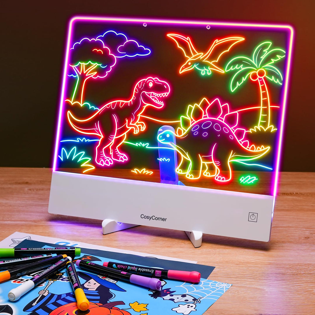 LED-Zeichenbrett für Kinder – Doodle Glow Notiztafel mit Farben, wiederaufladbares Acryl trocken abw