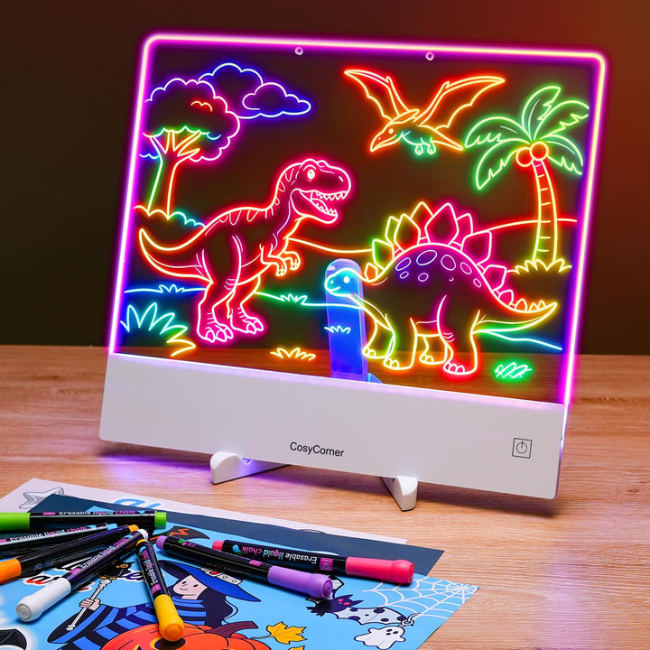 LED-Zeichenbrett für Kinder – Doodle Glow Notiztafel mit Farben, wiederaufladbares Acryl trocken abw