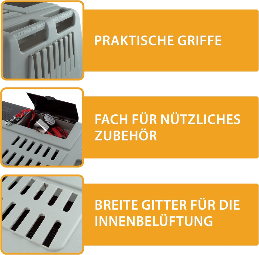 Ferplast Hundebox Auto, Atlas CAR 100 Scenic, extra Belüftung, Ablagefach, Doppelte Schiebeöffnung m