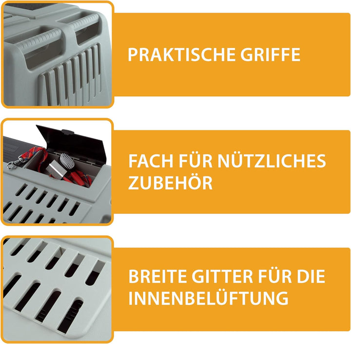 Ferplast Hundebox Auto, Atlas CAR 100 Scenic, extra Belüftung, Ablagefach, Doppelte Schiebeöffnung m