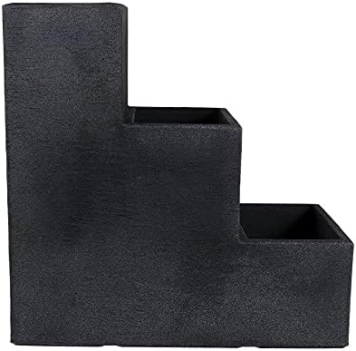Spetebo 3er Blumentreppe anthrazit - 60x59x27 cm - XXL Kunststoff Blumenkübel Pflanztopf Pflanzkübel