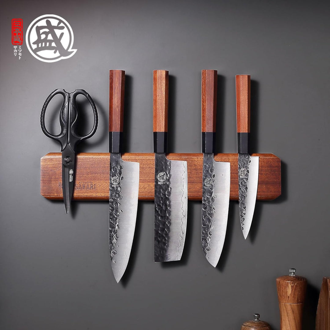 MITSUMOTO SAKARI 40 cm Magnetischer Messerhalter, Wandmontierter Küchenmesserhalter, Bohrfreier Mess