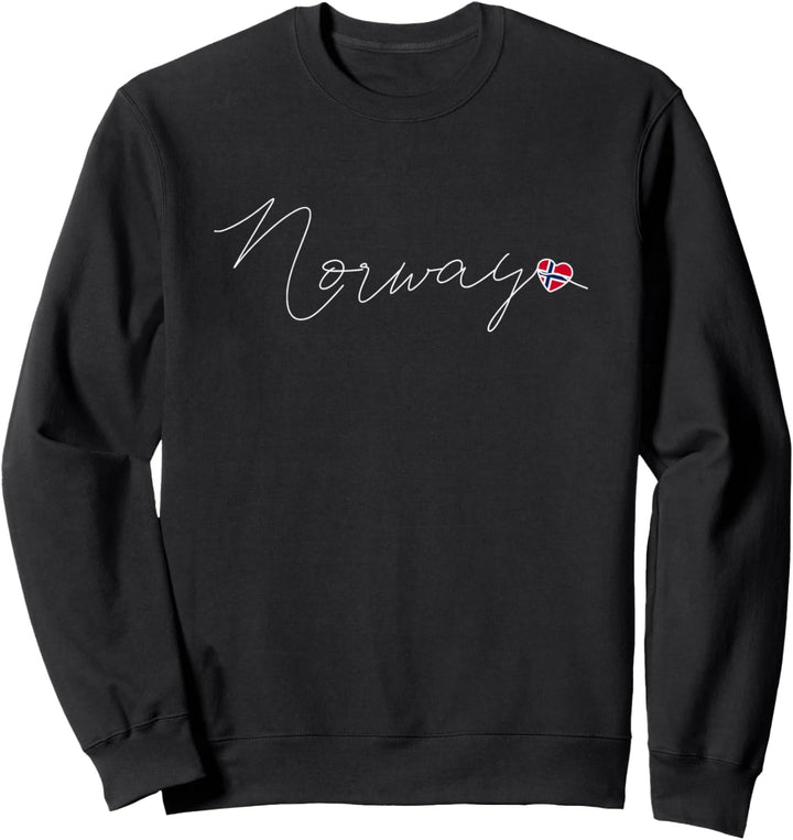 Norge Liebe Norwegische Flagge und Herz auf Norwegen Sweatshirt