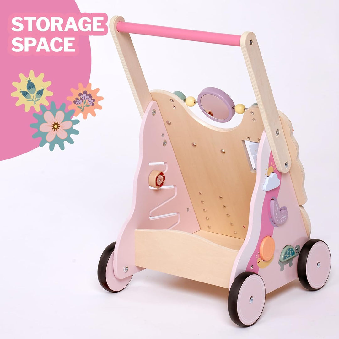 Giant bean Lauflernwagen Holz für Mädchen und Jungen,Schmetterlingsform Baby Lauflernhilfe, Baby Wal