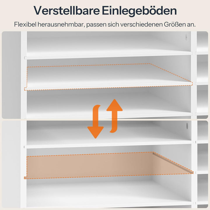 HOOBRO Rollcontainer mit abschliessbarer Schublade und 8 Fächern, mobiler Aktenschrank, Schubladensc